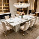 The Astoria Signature Marble Dining Table (Available in 220 cm or 280 cm) Available in White