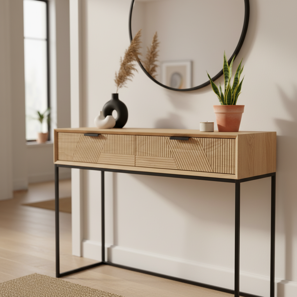100cm console table in contemporary setting