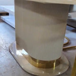 Alexa Glossy Stone and Gold Dining Table (180 cm)