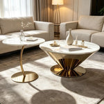 Angelo Coffee Table with matching side table Set (Available in Gold, Silver or Dark Gunmetal colour) 80/50 cm