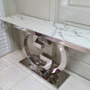 Clarence Marble top Console (Available in Gold or Silver)