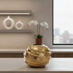 23cm Gold Spiral Vase in Contemporary Setting