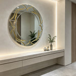 Gilded Round Mirror (Silver/Gold) 100 cm