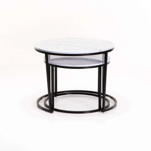 Alice Set of two nesting tables (White and Black) - MHF Decor-Delights