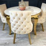 Amor Velvet Dining Chair (Beige/Gold)