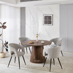 Ostrielle Round Slatted Table (120 cm) Brown