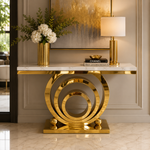 Signature Ring Marble Console Table (140 cm) Gold