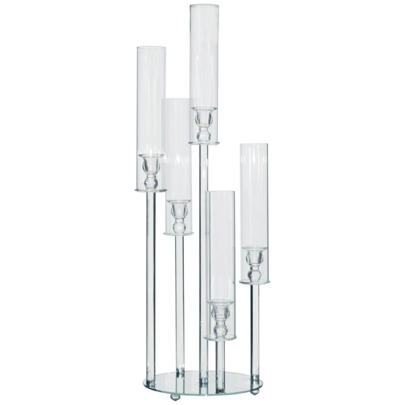 5 Arm Glass Candle Holder (85 cm)