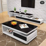 Austin TV Unit with matching Coffee Table (Black/White) 184 cm