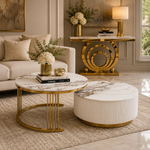 Cambria Nesting Coffee Table Set (White/Gold)