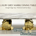 Midas Marble Dining Table (Gold/Grey) 240 cm
