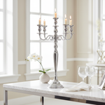 70cm silver candelabra in light elegant setting