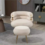 Caleb Boucle Occasional Chair with matching ottoman