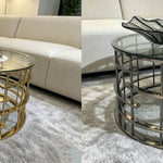 Vault Round Coffee Table (Available in Gold or Silver) 90 cm