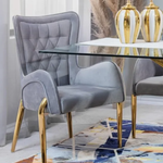 Cole Velvet Dining Chair (Available in Grey and Beige)