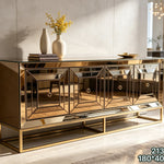 Miravelle Mirrored Sideboard (180 cm) Available in Silver or Rose Gold/Brown