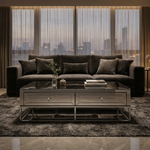 Zeravelle Mirrored Coffee Table (120 cm) Silver