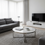 90cm coffee table with white marble top in modern setting