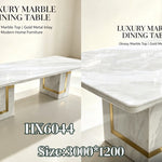 Casa Imperiale Dining Table (White/Grey/Gold) 300 cm