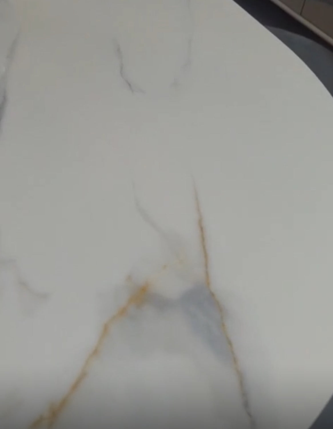 Alexa Glossy Stone and Gold Dining Table (180 cm)