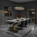 Midas Marble Dining Table (Gold/Grey) 240 cm