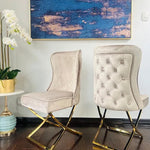 Clifton Velvet Dining Chair (Available in Beige or Grey)