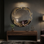 Gilded Round Mirror (Silver/Gold) 100 cm
