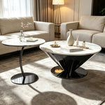 Angelo Coffee Table with matching side table Set (Available in Gold, Silver or Dark Gunmetal colour) 80/50 cm