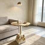 Carrara Marble Side Table (55 H cm)