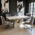 Argento Velvet Dining Chair (Grey/Silver)