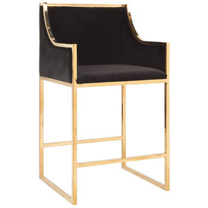 Karishma Velvet Bar Stools (Various Colours in Gold Frames)