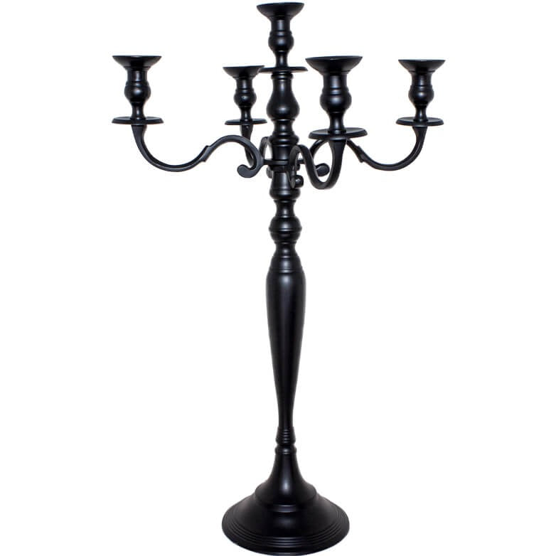 Candelabra 5 Arms Candle Holder (Black) 70 cm