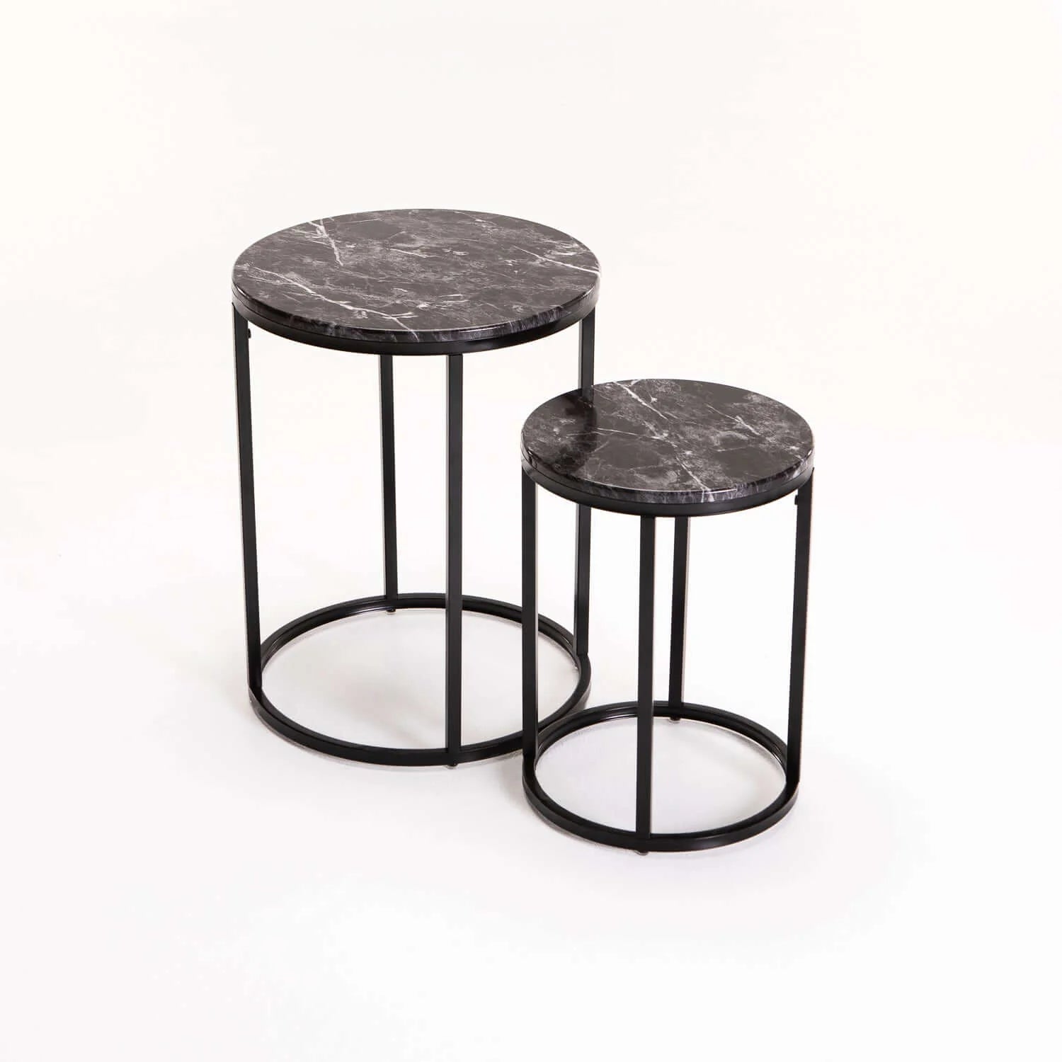 Alice Set of two nesting Side tables (Black and Black) - MHF Decor-Delights