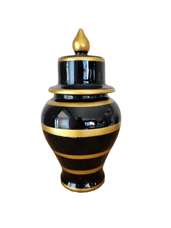 Black and Gold Ginger Vases (Available in Various Sizes)