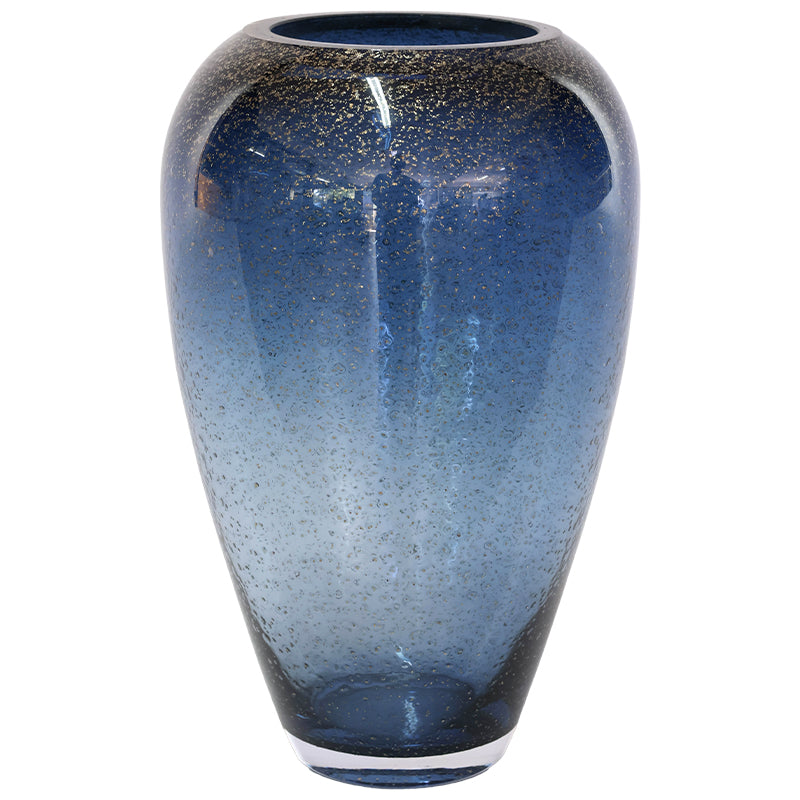 Blue/Gold Sparkle Vase (24 cm)