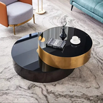 Camilla Lux Rotating Coffee table (Gold/Black or Rose Gold/Black)