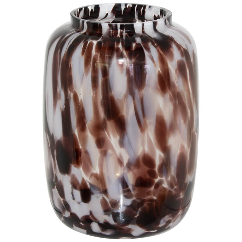 White and Brown Glass Vase (25 cm)