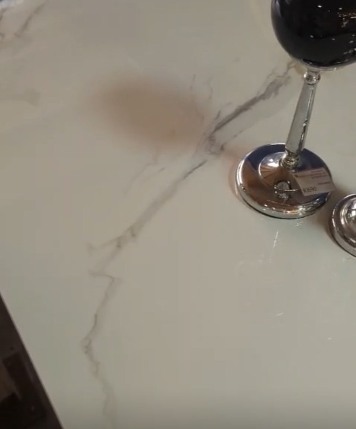 Alexa Glossy Stone and Gold Dining Table (180 cm)