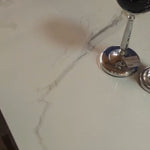 Alexa Glossy Stone and Gold Dining Table (180 cm)