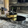 Camilla Lux Rotating Coffee table (Gold/Black or Rose Gold/Black)