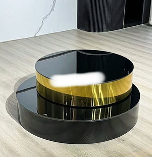 Camilla Lux Rotating Coffee table (Gold/Black or Rose Gold/Black)