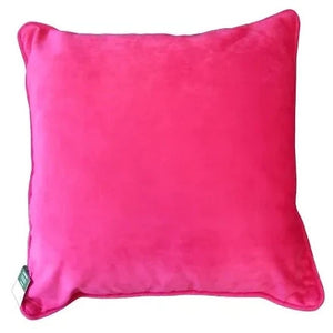 Cerise Velvet B +F Piped Cushion