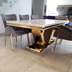 Sapphire Marble Dining Table (180 cm/200 cm) Gold or Silver available