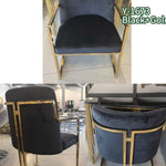Lia Velvet Dining Chair (Black/Gold) Sold per set of 2