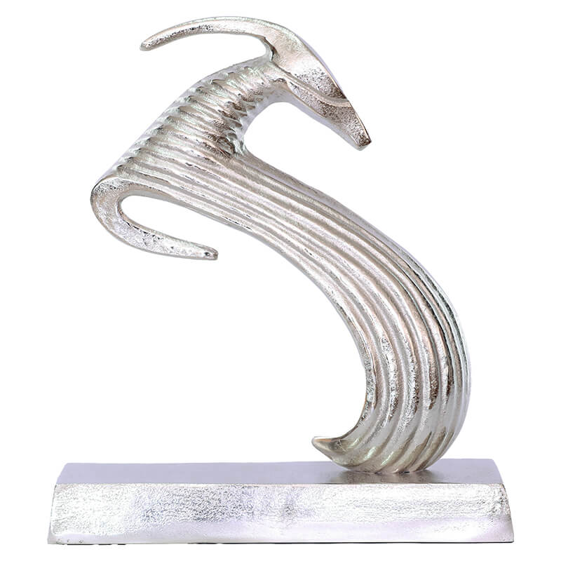 Rough Nickel Deer Sculpture (48 cm)