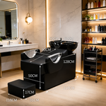 Premium Salon Shampoo Chair (128 cm) Available in Black/Gold or Black/Silver