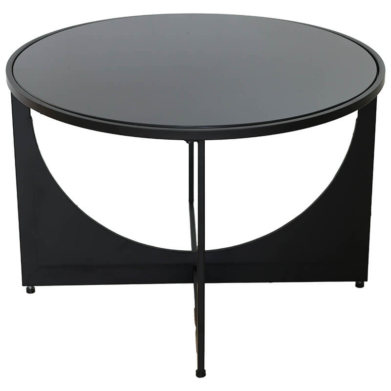 Ezra Metal/Glass Coffee Table (Black)