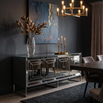 Miravelle Mirrored Sideboard (180 cm) Available in Silver or Rose Gold/Brown