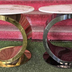 Curved Marble Side Table (Available in Gold, Black or Silver)