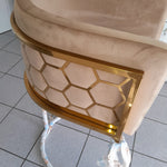 Catherine Velvet Bar Stool (Available in Taupe and Beige)